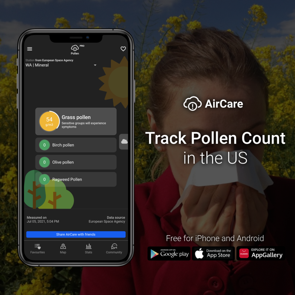 AirCare can now track pollen count in the US
