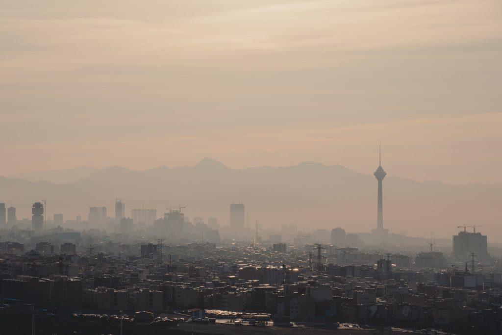 A city with air pollution.